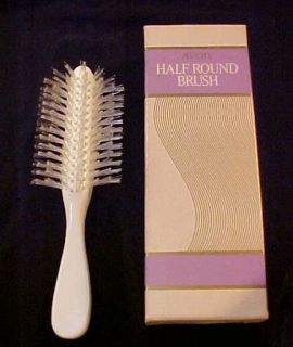 Vintage Avon White Half Round Brush 1970s NIB Womens Hair Brush