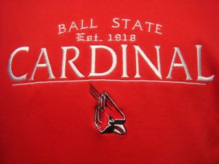 NCAA Ball State University Cardinals Red Sweatshirt New