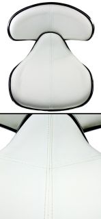Swivel White Bar Stool Elegant PU Leather Modern Adjustable 
