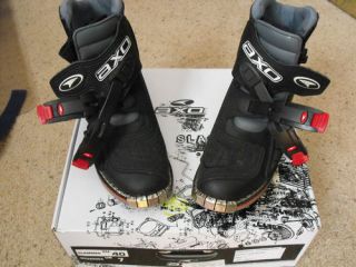 AXO Slammer Boots Motocross Motorcycle Black Size 7 US Made in Italy 