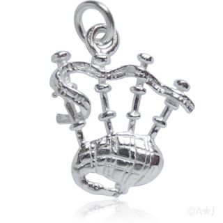 Bagpipes Scottish Music Sterling Silver Charm Pendant