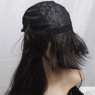   Stylish Long Black Straight Side Bang Hair Wig Fashion Cosplay Wig