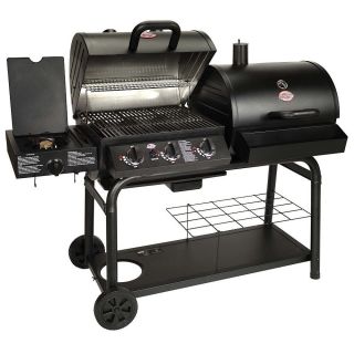 Gas and Charcoal BBQ Grill with Side Burner Outdoor Cooking Yard New 