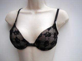 temptD by Wacoal Sheer Brilliance Push Up Bra 32D 958120 Black Over 