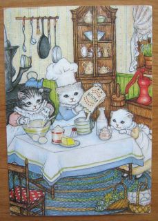   Cat Birthday Card Albert Muffin Baking Unused Shackman 1980s