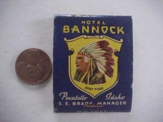 1940s Era Pocatello Idaho Hotel Bannock Chief Tyhee American Indian 