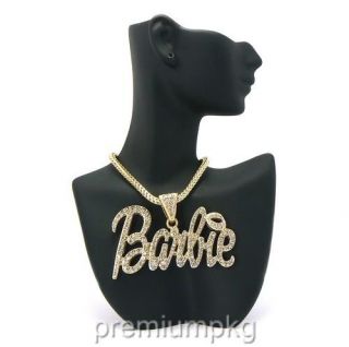  Nicki Minaj Barbie Necklace Pendant w Franco Style Chain Its Barbie 