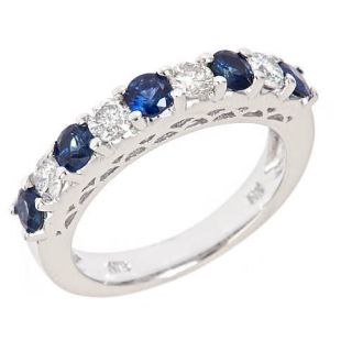 54ct Diamond Sapphire Womens Wedding Band Ring Vintage Design 14k 