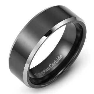 Black Tungsten Carbide Band Wedding Ring Size 7 5 – 12