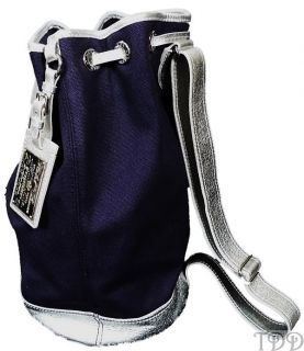 ralph lauren purple label navy canvas backpack bucket bag
