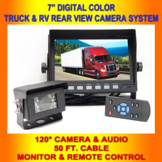 REAR VIEW BACKUP CAMERA SYSTEM 7 COLOR DISPLAY W REMOTE TRUCK RV