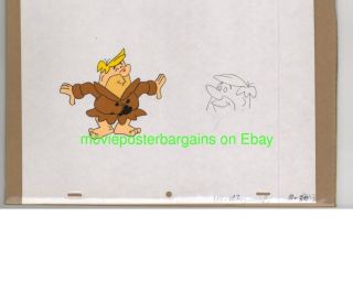 The Flintstones Animation Cel and Drawing Barney Rubble