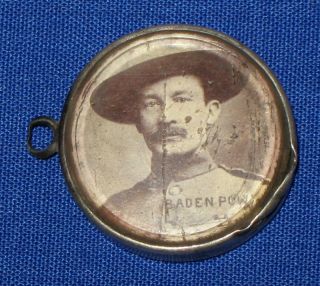   Silver BOER War Pocket Watch Chain Fob Baden Powell Generals