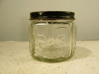 Vintage Barbasol Giant Brushless Shave Cream Glass Jar