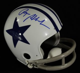 Roger Staubach Signed Mini Helmet Mounted Memories Cowboys