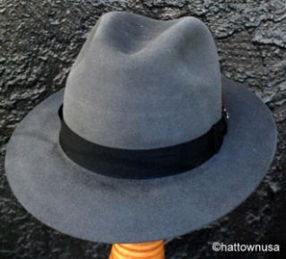 New Mens Bailey Hollywood Fur Felt Fedora Hat Madison Grey Formal 