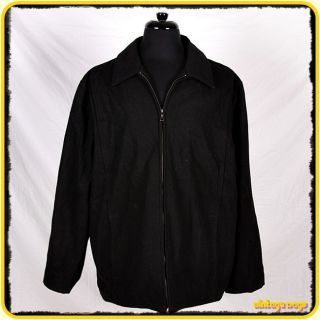 Steve Barrys Wool Jacket Coat Mens Size XL Black Zippered