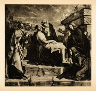1938 Photogravure Bartolommeo Montagna Pieta Joseph Mary Magdalene 