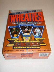 Wheaties Box 30th Anniversary Super Bowl Mint Unopened