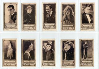 1923 Set 50 Silent Film Stars Cards Ch. Chaplin WS Hart Tom Mix Mary 