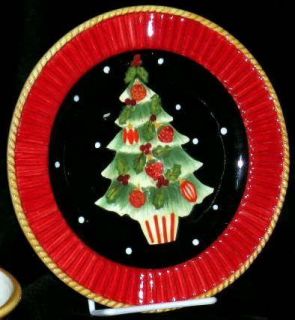 Becca Barton Plate Christmas Tree Ornaments Dessert Salad New