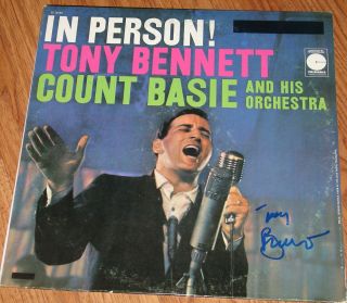   Bennett Signed in Person Count Basie Album RARE Video Proof