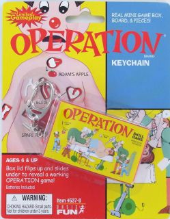 Operation Game Keychain Keyring Basic Fun Doctor Bones Battery 