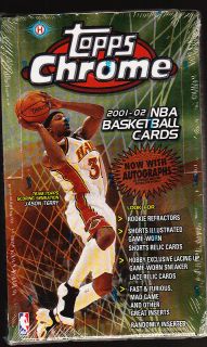 SEALED 2001 2002 TOPPS CHROME BASKETBALL TRADING CARD BOX HOBBY
