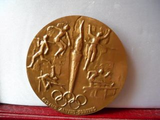 RARE Bronze Art Medal Pierre de Coubertin Olympics Baron
