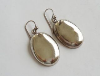 barse sterling silver smooth oval dangle earrings