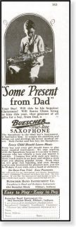 1925 Buescher Band Instrument Elkhart Saxophone Ad