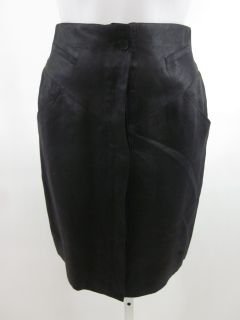 you are bidding on a basile black linen above knee skirt in a size 40 