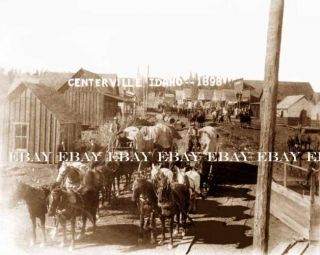 1898 Centerville Idaho ID Main Street with Covered Wagons Wagon Photo 