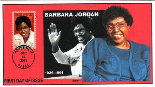 JVC Cachets 2011 Black Heritage Barbara Jordan First Day Cover FDC L E 