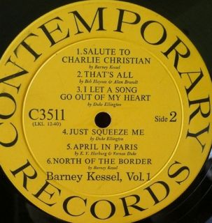 Barney Kessel V 1 Easy Like LP Demo Yankees Record VG