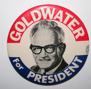 1964 Barry Goldwater President Campaign Button Political Pinback Pin 
