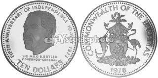 Bahamas 10 Dollars, 1978, 5th Anniversary of Independence