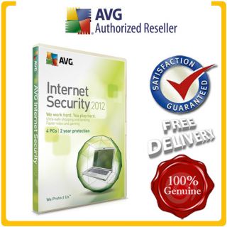 sealed avg internet security new 2012 2 years 4pcs 100 %  