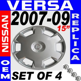   Set OEM Silver ABS Fits 2007 2008 2009 NISSAN VERSA 15 Wheel Hub Caps