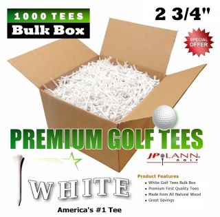 Golf Tees 1000 Piece Bulk Box (White) by JP Lann