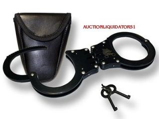 Newly listed POLICE STYLE HINGED HANDCUFFS W/CASE SECURITY NEW BK 1