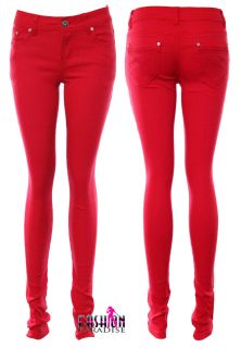   WOMENS COLOURED SKINNY FIT DENIM JEANS STRETCHY SIZE 6 8 10 TP 18