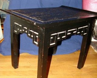 antique ART DECO side table or bench seat PAGODA FIGURAL with CUT OUT 