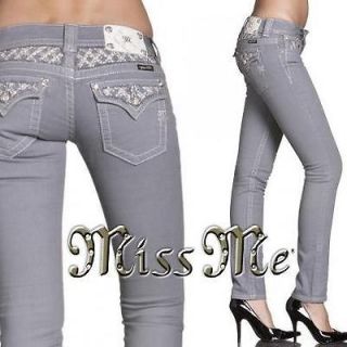 nwt miss me slate gray skinny jeans jp6110s2 size 28