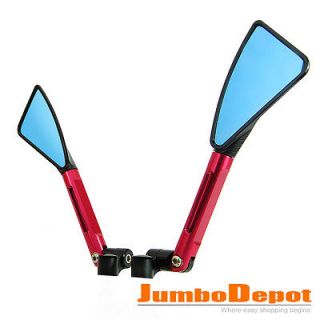 Motorcycle Ripple Pyramid Red &Black Blade Rear Side Mirror For CBX 