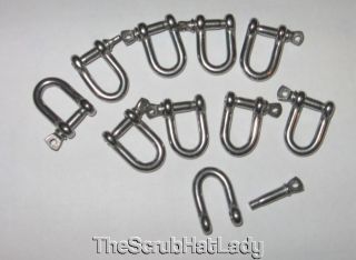 10 ct D shackles stainless steel for paracord bracelets metal shackle