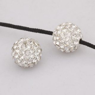 New 5pcs Lot 10mm Clear Swarovski Crystal Pave Disco Ball Spacer Beads 