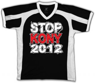Stop Kony 2012 Mens V Neck Sport T shirt Invisible Children Uganda 