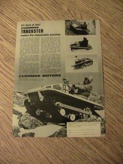 1970 CUSHMAN MOTORS ADVERTISEMENT TRACKSTER IMPASSABLE POSSIBLE AD MEN 