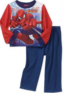 NEW Sz 4 4T Spiderman Spider Man Pajamas Shirt Pants Boys Flannel
